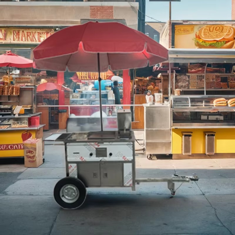 Compacte mobiele snackwagen op - Hot Dog Vending Cart recensie en prijs
