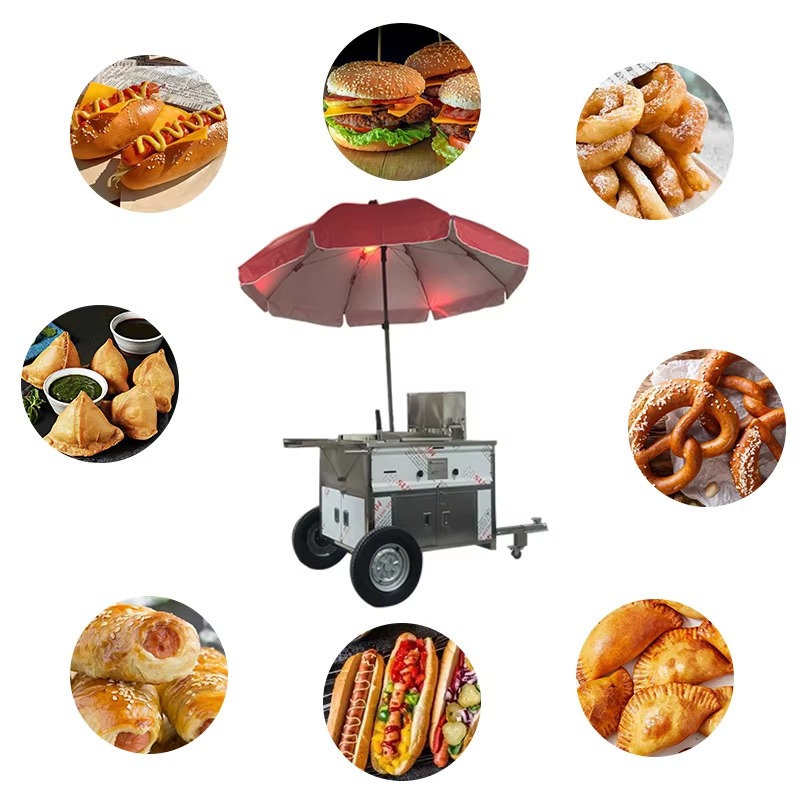Compacte mobiele snackwagen op - Hot Dog Vending Cart recensie en prijs