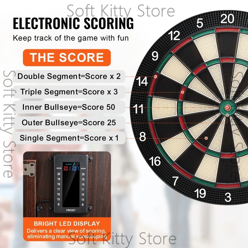 Dartbord en kastenset, opbergk - Electronic Dartboard Cabinet recensie en prijs
