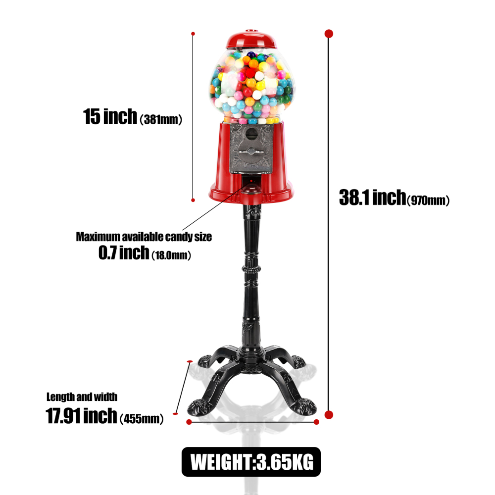 Voor 15 inch commerciële rode  - Bubble Gum Machine recensie en prijs