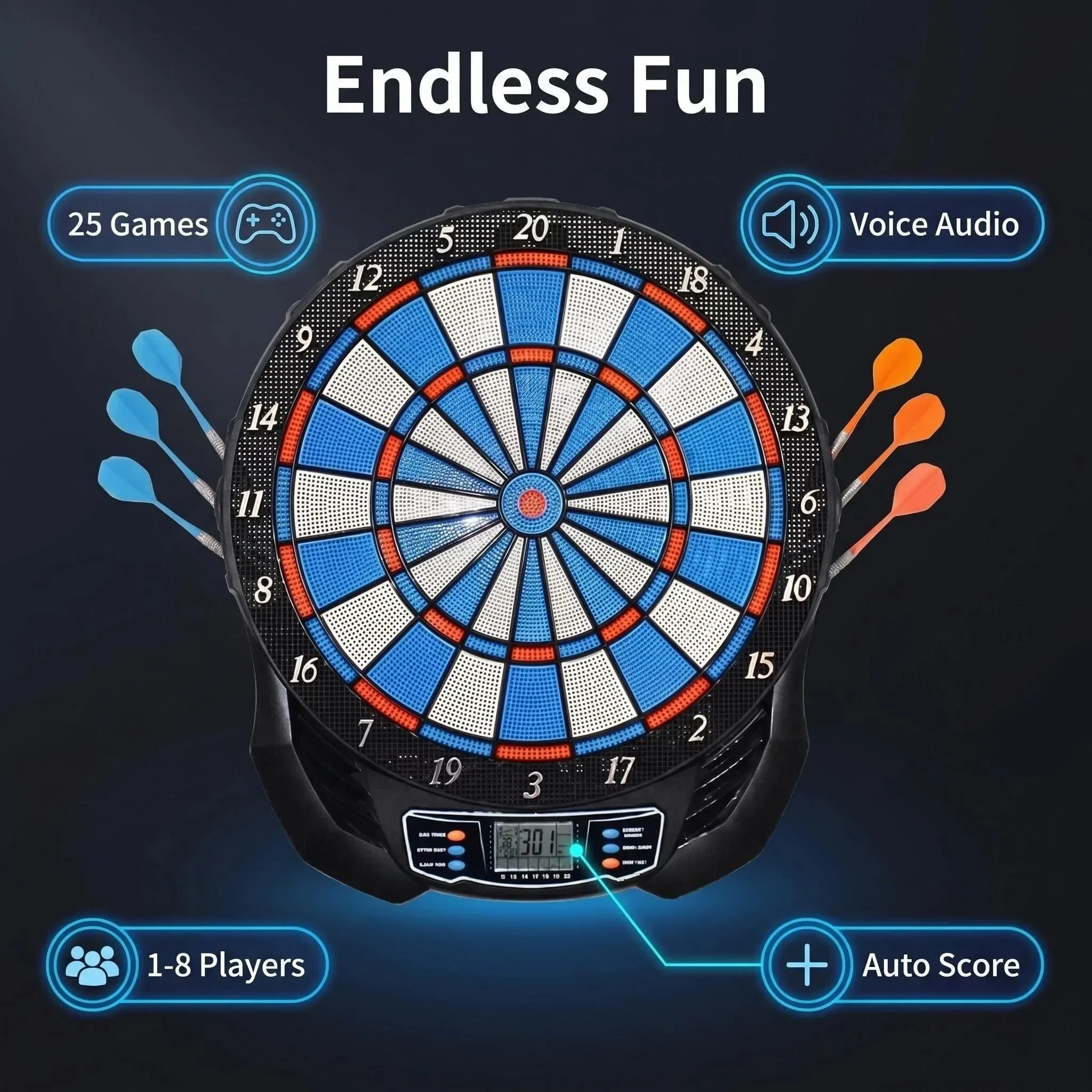 DartVibe geavanceerd elektroni - Electronic Dartboard Cabinet recensie en prijs
