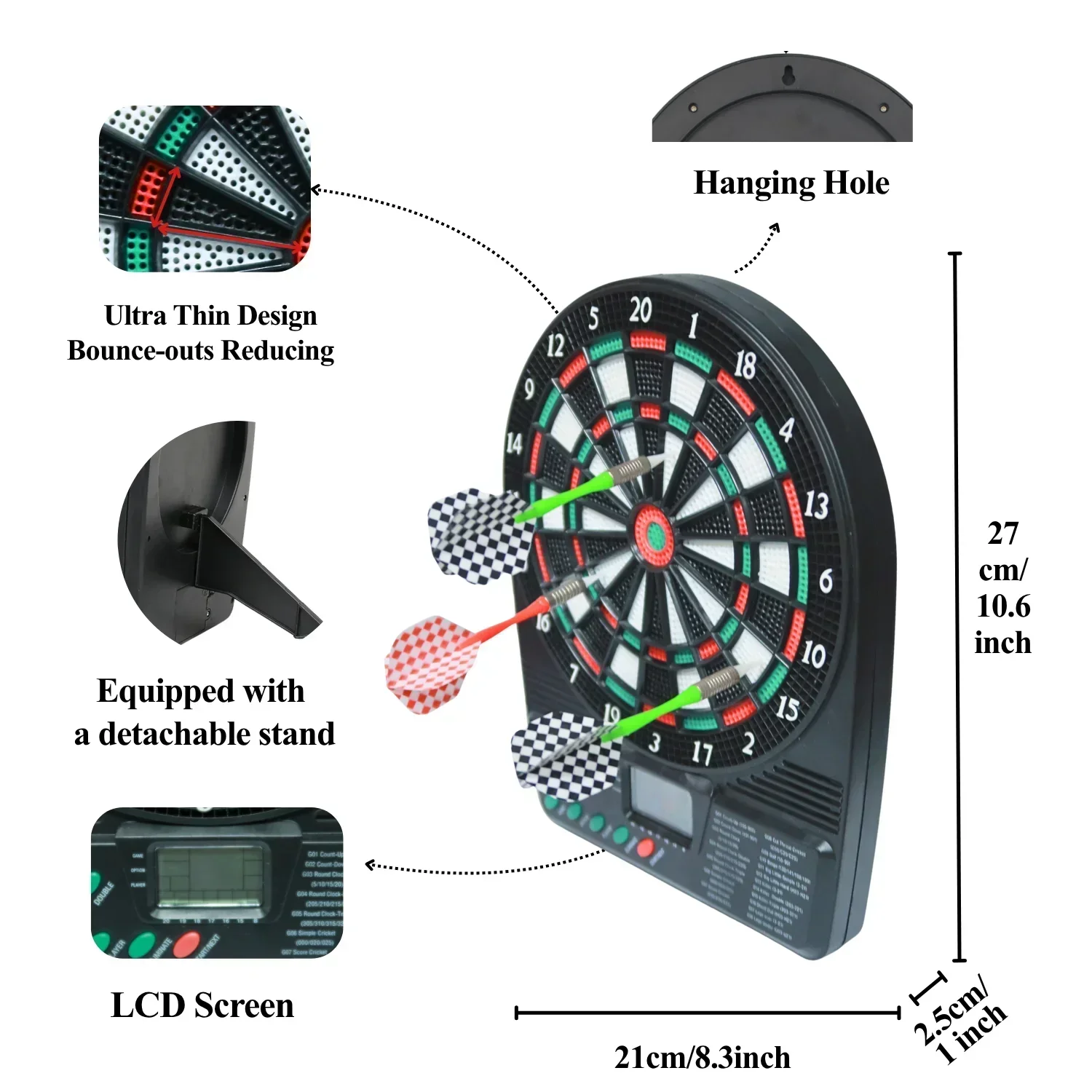 Draagbare elektronische dartbo - Electronic Dartboard Cabinet recensie en prijs